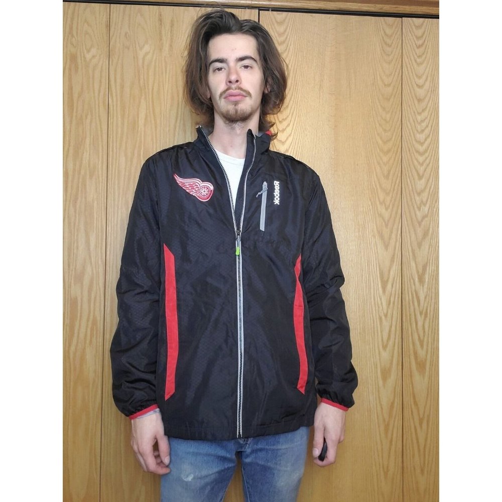 Detroit Red Wings Reebok Center Ice Collection Full Zip Windbreaker Mens S